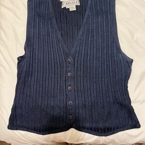 Carlisle SILK Women's Dark Blue Button-Up Cardigan